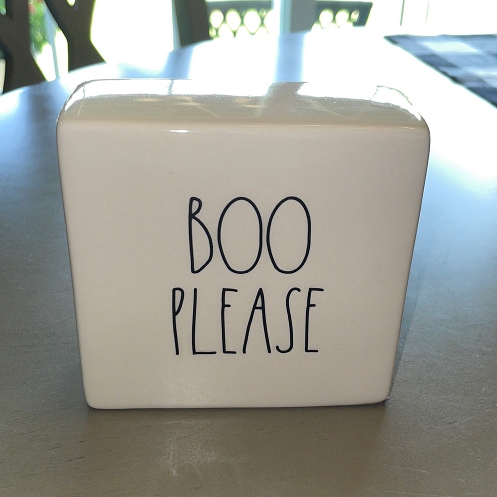 Rae Dunn Boo Please Halloween Block